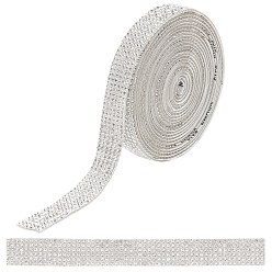 Crystal Glitter Hotfix Rhinestone, Hot Melt Adhesive on the Back, Costume Accessories, Crystal, 13x1.5mm, about 3yards/roll(2.74m/roll).