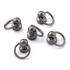 Gunmetal Alloy Ball Studs Rivets, for Phone Case DIY, DIY Leather Craft, Handbag, Purse Accessories, with Philip's Head Screw and Jump Rings, Gunmetal, 19mm, Hole: 10mm, Ring: 13x1.5mm, Screw: 3x5x8mm