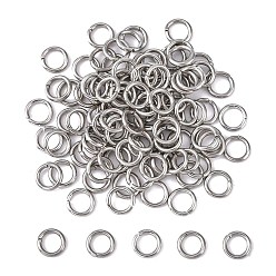 Нержавеющая Сталь Цвет Устойчивы к потускнению 304 открытые соединительные кольца из нержавеющей стали, круглые, цвет нержавеющей стали, 18 датчик, 6x1 мм, внутренний диаметр: 4 мм, Около 105 шт / 10 г