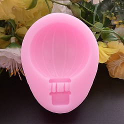 Hot Pink Food Grade Silicone Molds, Fondant Molds, For DIY Cake Decoration, Chocolate, Candy, UV Resin & Epoxy Resin Jewelry Making, Hot-air Balloon, Hot Pink, 68x53x20mm, Inner: 57x40mm