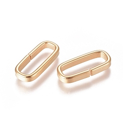 Golden 201 Stainless Steel Quick Link Connectors, Linking Rings, Closed but Unsoldered, Rectangle, Golden, 16.5x7.3x2.3mm, Inner Diameter: 13.5x4.5mm