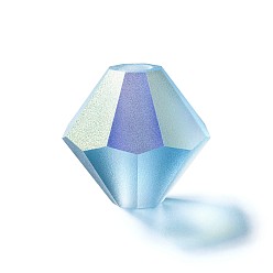 60120 20019 Malibu Blue AB Matt Хрустальные бусины preciosa®, чешский хрусталь, биконус(451 69 302 рондель), 60120 20019 Малибу синий матовый, 4 мм