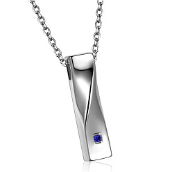 Royal Blue Detachable Perfume Bottle Pendant Necklaces, Stainless Steel Chain Necklaces, Royal Blue, 21.65 inch(55cm)