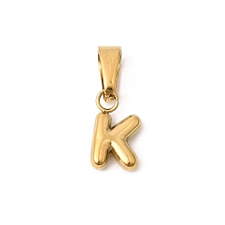 Letter K 304 подвески из нержавеющей стали, Письмо ~ Z, ионное покрытие (ip), золотые, Письмо K, 10.5x6x2.5 мм, отверстие : 6x3 мм