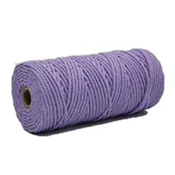 Lilac Cotton String Threads, Macrame Cord, Decorative String Threads, for DIY Crafts, Gift Wrapping and Jewelry Making, Lilac, 3mm, about 109.36 Yards(100m)/Roll