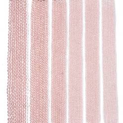 Pink Стеклянные бусины, граненые, рондель, розовые, 3.5~3.8x3 мм, отверстие : 0.4 мм, около 105~110 шт / нитка, 29~31 см