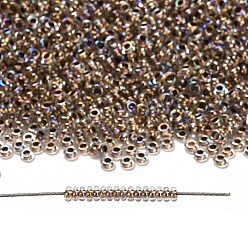 (994) Gilt Lined AB Crystal Toho 11/0 полукруглые бусины, японский бисер, (994) позолоченный кристалл ab, 11/0, 2.2x0.9 мм, отверстие : 0.8 мм, Около 8666 шт / 50 г