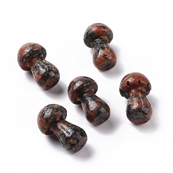 Красный Обсидиан Натуральное красное дерево обсидиан гуаша камень, инструмент для массажа со скребком гуа ша, для спа расслабляющий медитационный массаж, грибовидный, 36.5~37.5x21.5~22.5 мм