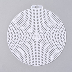 White Cross Stitch Mesh Board, Plastic Canvas Sheets, Flat Round, White, 154x147x1.5mm, Hole: 6x25mm