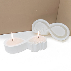 Белый Бесконечность со словом любовь силиконовые подсвечники формы своими руками, формы для литья смолы, инструменты для производства глиняных ремесел, белые, 167x68x37 мм