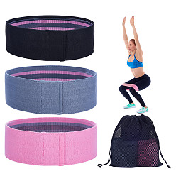 Mixed Color Resistance Loop Bands, Resistance Exercise Bands, for Home Fitness, Stretching, Strength Training, Pilates, Mixed Color, Gray+Pink+Black, 78x8.2cm, 3pcs/bag