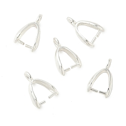 Серебро Ламелирование латуни, долговечный, серебряные, 12x7.5x4 мм, отверстие : 1.6 мм, штифты : 1 мм