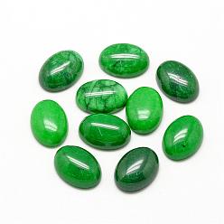 Green Natural Malaysia Jade Cabochons, Oval, Green, 10x8x4~5mm