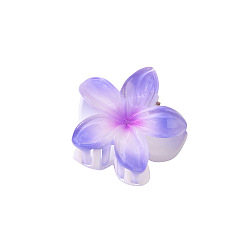 Dark Violet Flower Shape Plastic Claw Hair Clips, Hair Accessories for Women Girl, Dark Violet, 40mm
