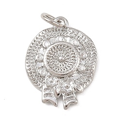 Платина Латунные микро проложить кубического циркония подвески, шляпа, без кадмия и без свинца, стойки покрытие, долговечный, с целью перехода в кольце, платина, 18.5x14x2.5 мм, отверстие : 3.4 мм