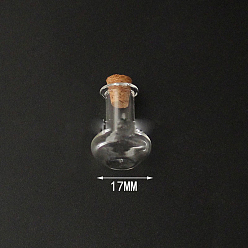 Clear Mini High Borosilicate Glass Bottle Bead Containers, Wishing Bottle, with Cork Stopper, Vase, Clear, 2.2x1.7cm