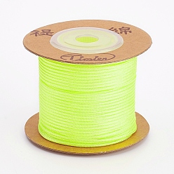 Green Yellow Nylon Cords, String Threads Cords, Round, Green Yellow, 1.5mm, about 25m/roll