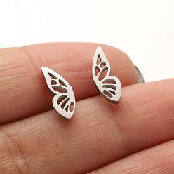 673 steel color Earrings Girls Cute Spring Summer Butterfly Wings Heart Pattern Personality Earrings