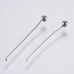 Stainless Steel Color 304 Stainless Steel Ball Head Pins, Stainless Steel Color, 19~21x0.5mm, 24 Gauge, Head: 2mm