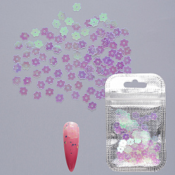 Clear Shining Nail Art Glitter, Manicure Sequins, DIY Sparkly Paillette Tips Nail, Flower, Clear, 7x6x0.2mm, about 2g/bag