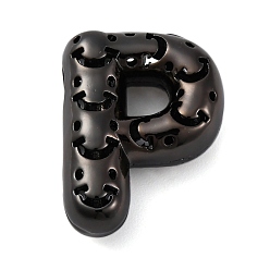 Letter P Латунные подвески, стойки покрытие, долговечный, без кадмия и без свинца, подвески с полыми буквами, Письмо P, 23x17x8.5 мм, отверстие : 4.7x3 мм