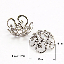 Черный Цвет Металла Железный шарик крышки, металлический черный , 10x4 мм, отверстие : 1 мм