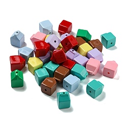 Mixed Color Baking Painted Opaque Acrylic Beads, Milk Carton, Mixed Color, 20x16x15mm, Hole: 2.5mm