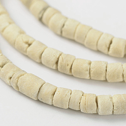 Coconut Natural Coconut Column Bead Strands, 3.5x1.5~4mm, Hole: 1mm, about 216pcs/strand, 22.8 inch