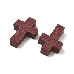 Темно-Красный Деревянные подвески, крестик, темно-красный, 21~22x14~15x4~5 мм, отверстие : 1.8 мм