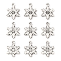 Platinum Tibetan Style Alloy Snowflake Pendants, Lead Free and Cadmium Free, Platinum, 22x16x2mm, Hole: 1.5mm