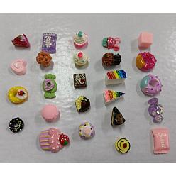 Mixed Color Mixed Color Candy & Cake Resin Cabochons, Mixed Color, 11~23.5x9~25x4.5~13mm, 50pcs/box