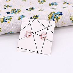 Others 100Pcs Square Paper Earring Display Cards, for Earring Display, Line, 6x6cm