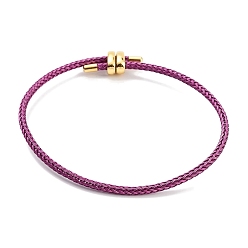 Средняя Орхидея Изготовление браслетов из плетеной стальной проволоки, с золотыми тонами латунных бус, средне орхидеи, внутренний диаметр: 3-1/8 дюйм (8 см)