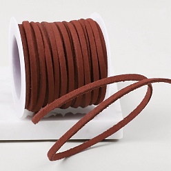 Седло Коричневый Плоский замшевый шнур 4.5м., двойное кружево из искусственной замши, седло коричневый, 3 мм, около 4.92 ярдов (4.5 м) / рулон
