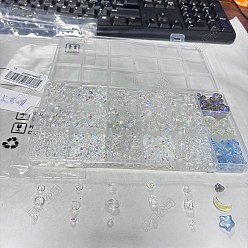 (52) Непрозрачная лаванда Набор ювелирных изделий diy, в том числе стеклянные бусины, акриловые подвески, разноцветные, 12.5x13x5 мм, отверстие : 1 мм