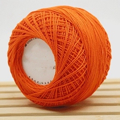 Orange Red 45g Cotton Size 8 Crochet Threads, Embroidery Floss, Yarn for Lace Hand Knitting, Orange Red, 1mm