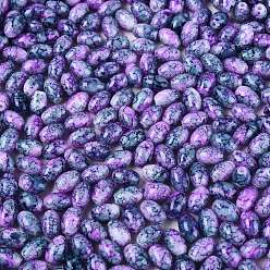 Орхидея Бисер из стекла , овальные, два тона, сиреневые, 9~9.5x6~6.5 мм, отверстие : 1.3~1.5 мм, Около 1058 шт / фунт