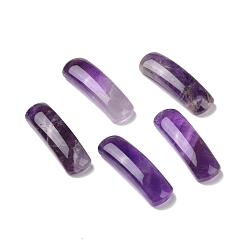 Amethyst Natural Amethyst Connector Charms, Curved Tube, Arch, 36~37x10.5~11x5.5~6mm, Hole: 1.2mm