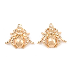 Real 18K Gold Plated Brass Pendants, Spider Charms, Real 18K Gold Plated, 18x20.5x5.5mm, Hole: 1.6mm