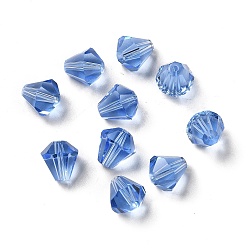 Royal Blue Glass Imitation Austrian Crystal Beads, Faceted, Diamond, Royal Blue, 8x7.5mm, Hole: 0.9mm