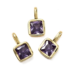 Сланцево-синий Квадратные медные микро проложить кубических прелести диоксида циркония, стойки покрытие, долговечный, без кадмия и без свинца, золотые, синевато-серый, 11.5x6.5x4 мм, отверстие : 4x2.5 мм