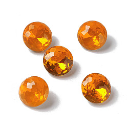 Sun Opal Style Eletroplate K9 Glass Rhinestone Cabochons, Pointed Back & Back Plated, Faceted, Diamond, Sun, 8x4.5mm