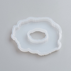 White Silicone Cup Mat Molds, Resin Casting Molds, For UV Resin, Epoxy Resin Jewelry Making, Nuggets, White, 86x105x12mm, Inner Size: 70x96mm