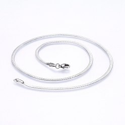 Stainless Steel Color 304 Stainless Steel Herringbone Chain Necklaces, Stainless Steel Color, 17.71 inch(45cm), 2.5mm