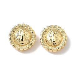 Настоящее золото 18K Латунные бусины, плоско-круглые, без свинца и без кадмия, долговечный, реальный 18 k позолоченный, 12.5x7 мм, отверстие : 1.8 мм