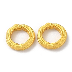 Matte Gold Color Rack Plating Alloy Linking Rings, Cadmium Free & Lead Free, Textured Round Ring, Matte Gold Color, 12~13x3mm, Inner Diameter: 8mm