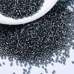 (DB2166) Окрашенный Голубой Стальной Дуракоат с Серебряной Подкладкой Бусины miyuki delica, цилиндр, японский бисер, 11/0, (db 2166) окрашенная в серебристый цвет окрашенная в синий цвет сталь дюракоат, 1.3x1.6 мм, отверстие : 0.8 мм, Около 2000 шт / 10 г