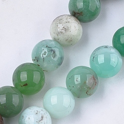 Australia Jade Natural Chrysoprase Beads Strands, Round, 12mm, Hole: 1mm, about 15~16pcs/strand, 7.4 inch