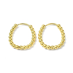 Oval Real 18K Gold Plated 316 Stainless Steel Hoop Earrings, Oval, 19x2.5mm