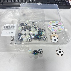 (52) Непрозрачная лаванда 56 шт. наборы для изготовления эластичных браслетов своими руками, в том числе 45шт акриловые бусины, 10 шт. эмалированных подвесок из сплава и 1 рулон эластичной нити с кристаллами, разноцветные, 16x15 мм, отверстие : 2.8 мм, 2 цветов, 15 шт / цвет, 30 шт